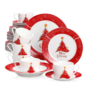 Stoneware Christmas Dinnerware Set 30 60 Pieces 70008