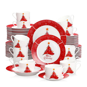 Stoneware Christmas Dinnerware Set 30 60 Pieces 70008