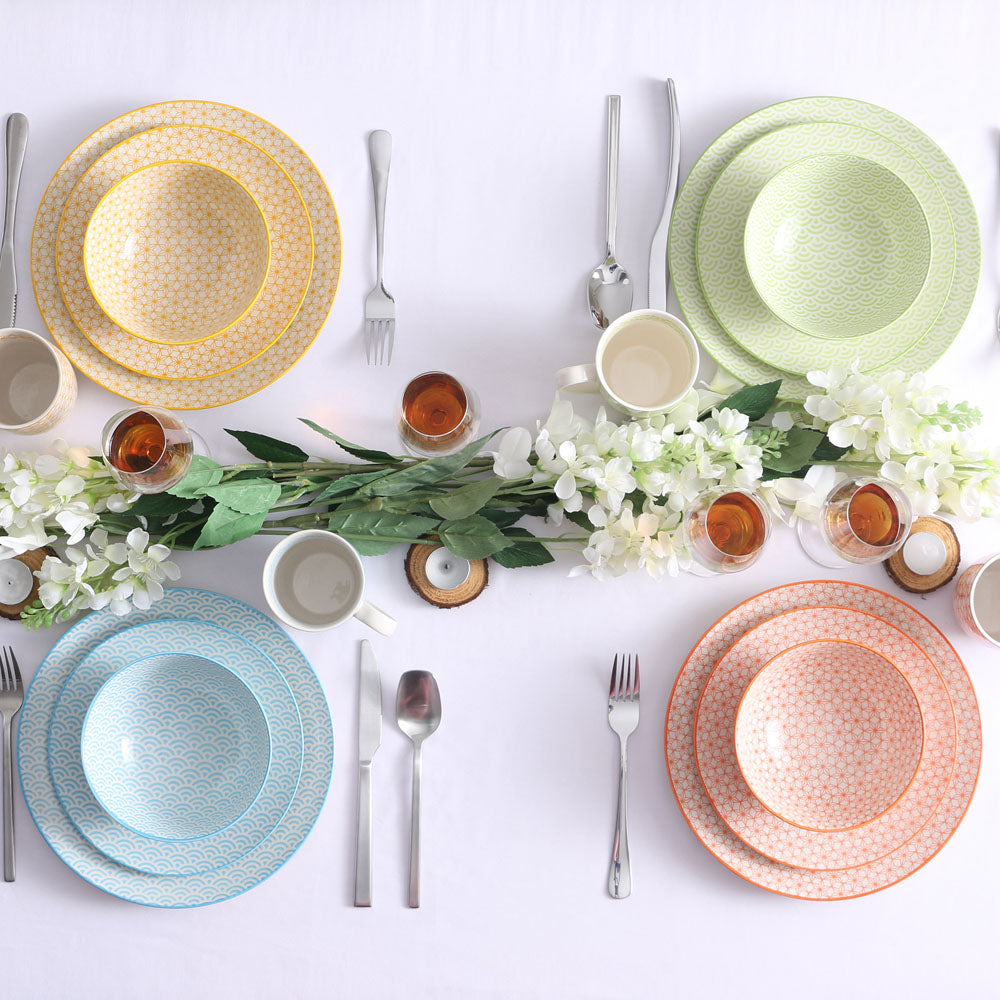 Mixed Color Stoneware Ceramic Dinnerware Set for 4 8 12 SKU 70087
