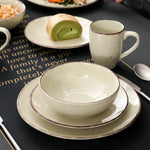 Cream Stoneware Ceramic Dinnerware Set for 4 8 12 SKU 70094