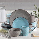 Grey Blue Stoneware Ceramic Dinnerware Set for 4 8 12 SKU 70098
