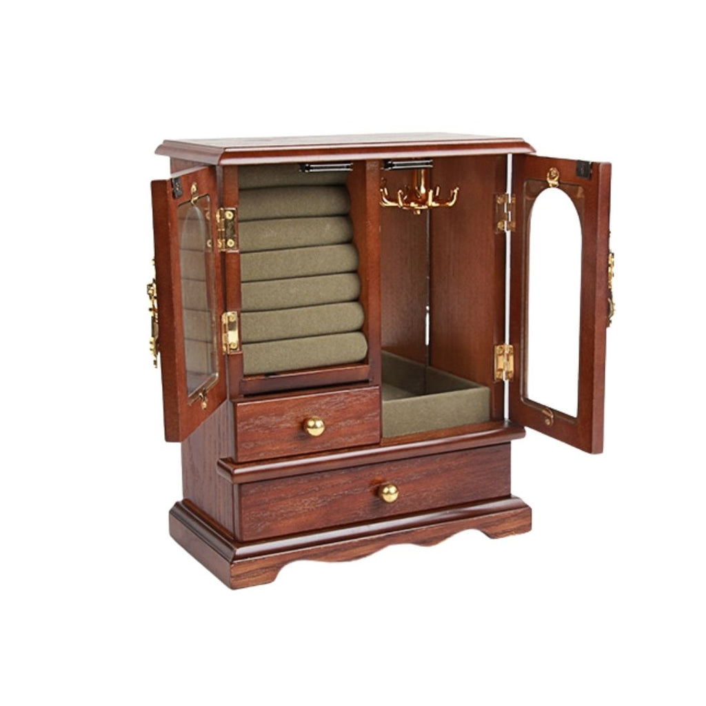 Wooden Jewelry Box with Necklace Holder 21016