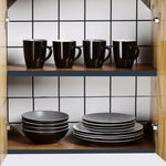 Black Stoneware Ceramic Dinnerware Set for 4 8 12 SKU 70054