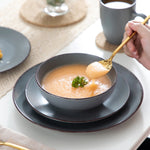 Grey Stoneware Ceramic Dinnerware Set for 4 8 12 SKU 70065