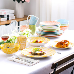 Mixed Color Stoneware Ceramic Dinnerware Set for 4 8 SKU 70088