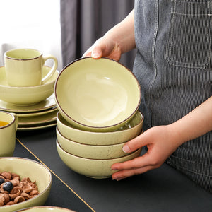 Beige Stoneware Ceramic Dinnerware Set for 4 8 12 SKU 70050