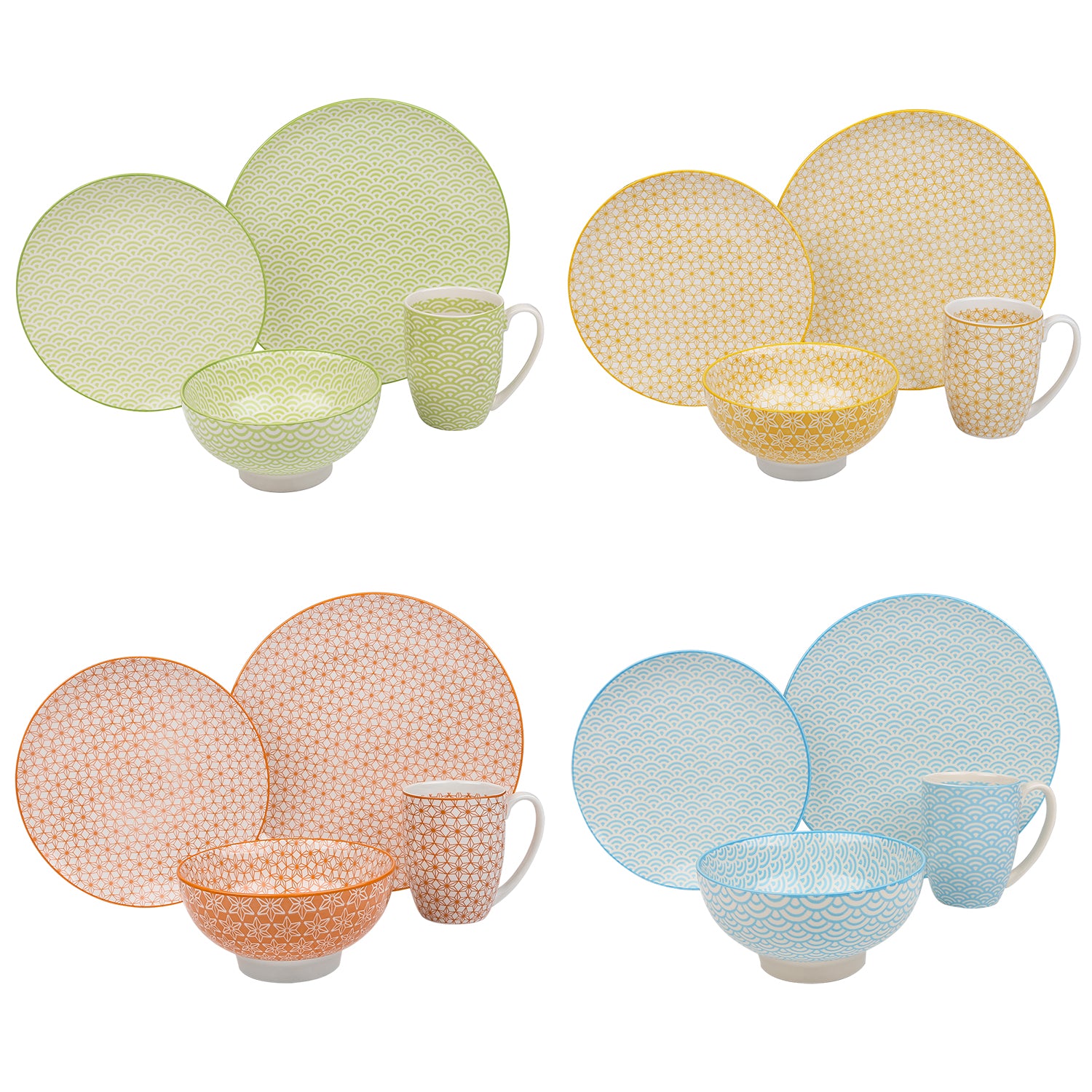 Mixed Color Stoneware Ceramic Dinnerware Set for 4 8 12 SKU 70087