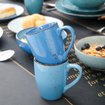 Blue Stoneware Ceramic Dinnerware Set for 4 8 12 SKU 70092