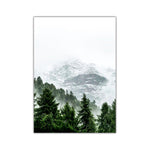 Forest and Snow Mountain Art Print on Canvas