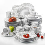 Modern White Stoneware Ceramic Dinnerware Set for 6 12 SKU 70032