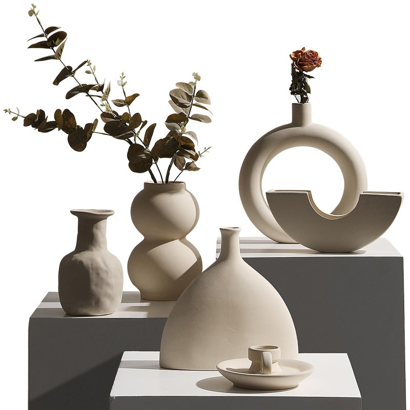 Nordic Ceramic Vases for Dried Flowers