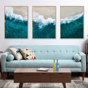 Blue Sea and Shore Art Print on Canvas