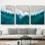 Blue Sea and Shore Art Print on Canvas