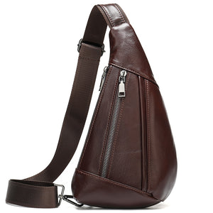Leather Sling Crossbody Chest Bag for Men 82029