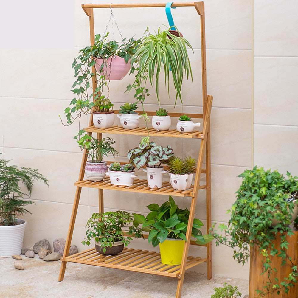 Bamboo Plant Pot Stand for Indoor and Outdoor SKU 35002