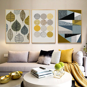 Modern Geometric Shape Art Print on Canvas