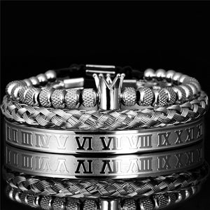 Stainless Steel Royal Crown Charm Bracelet