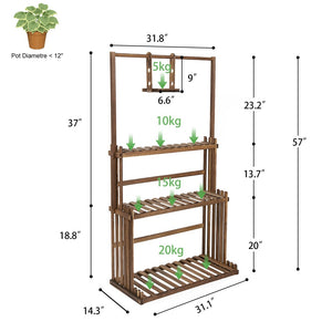 Solid Wood Plant Pot Stand for Indoor and Outdoor SKU 35015