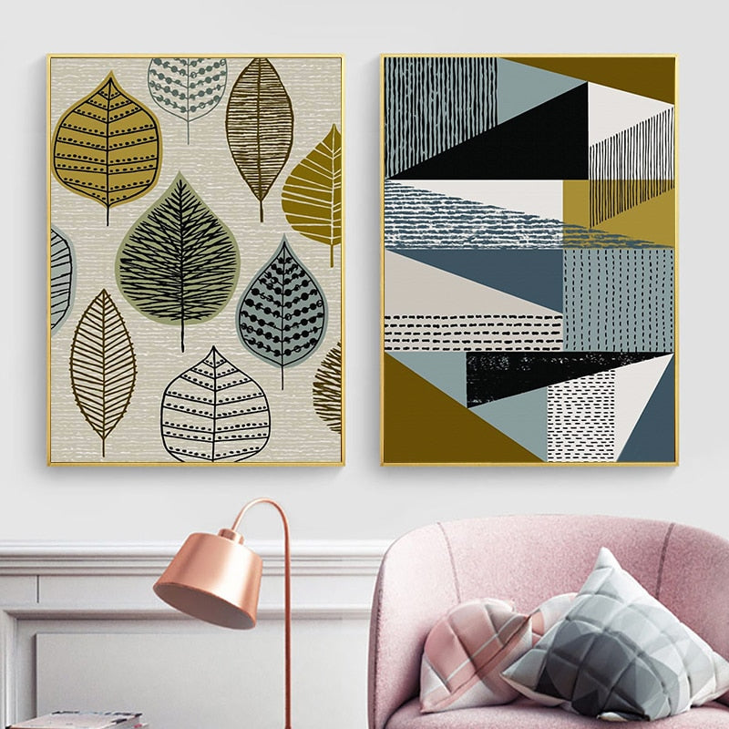 Modern Geometric Shape Art Print on Canvas