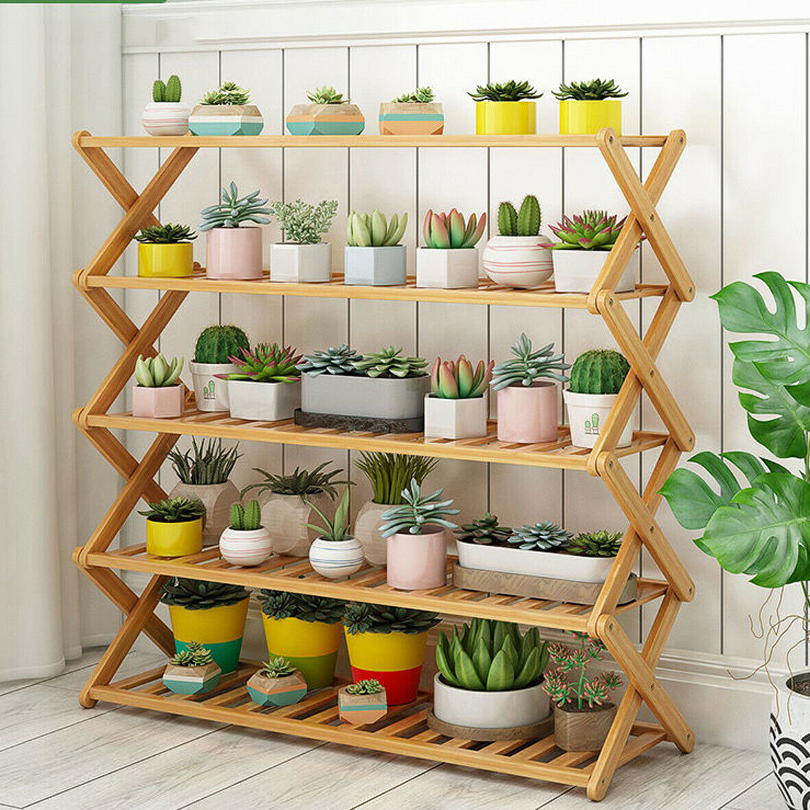 Bamboo Plant Pot Stand for Indoor and Outdoor SKU 35018