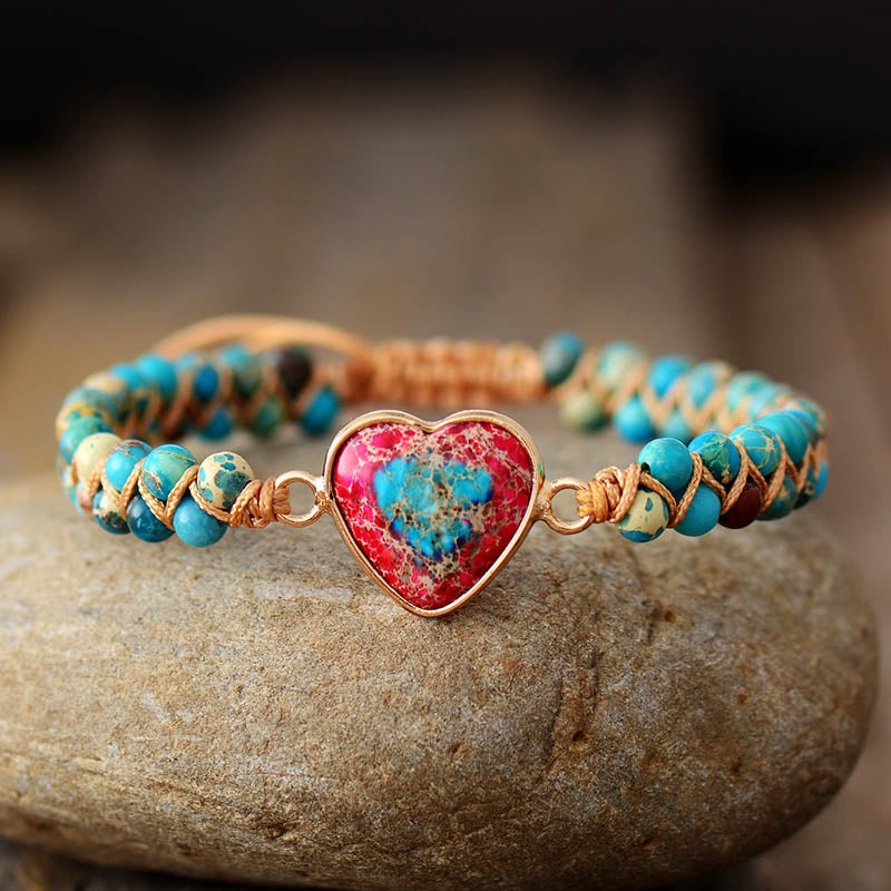 Natural Stone Bracelet Heart Shape
