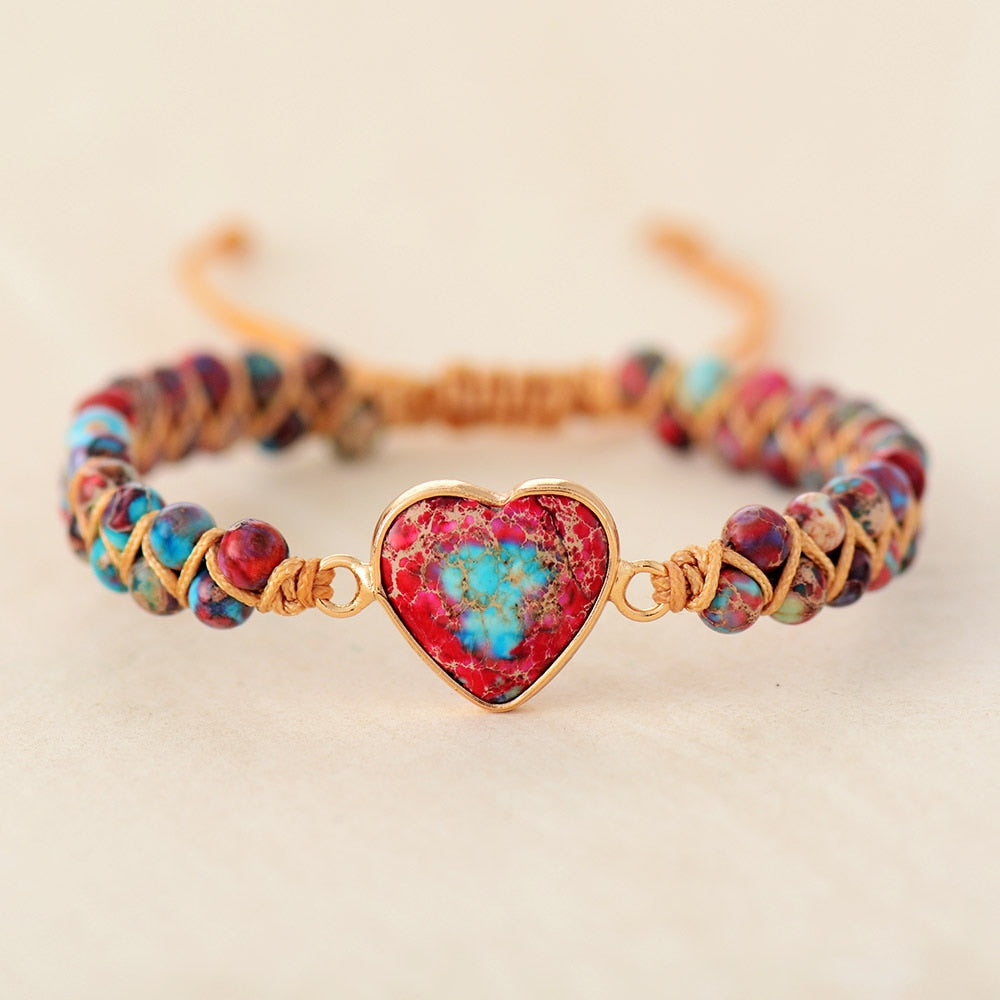 Natural Stone Bracelet Heart Shape