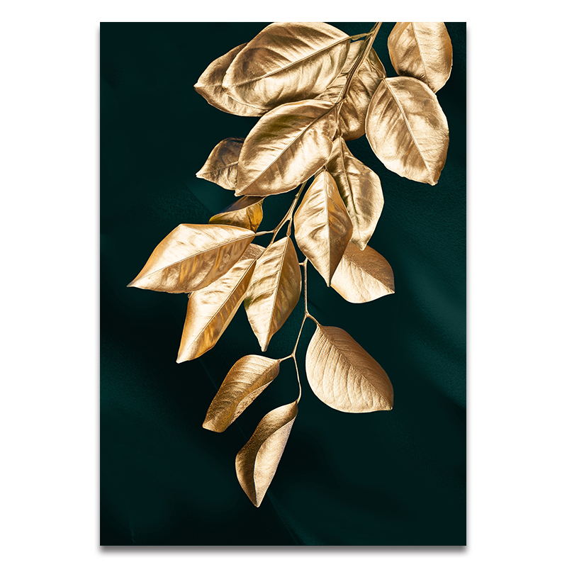 Golden Leaf Art Print on Canvas
