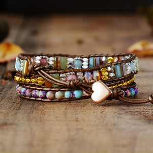 Natural Stone Leather Bracelet S3
