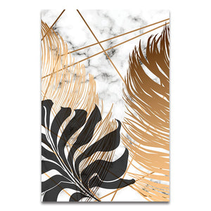 Golden Autumn Leaves Art Print on Canvas