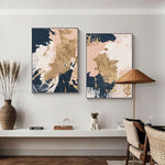 Abstract Blue Pink White Art Print on Canvas 31036
