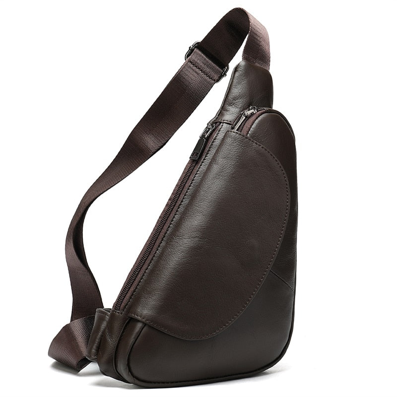 Leather Sling Crossbody Chest Bag for Men 82029