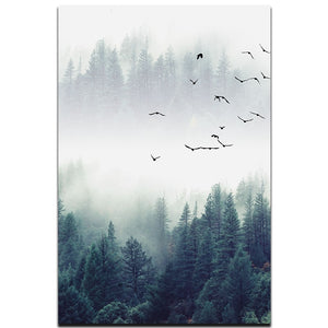 Mist and Forest Art Print on Canvas