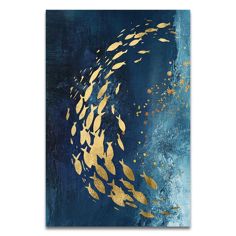 Butterfly and Fish Art Print on Canvas