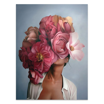 Floral Woman Art Print on Canvas