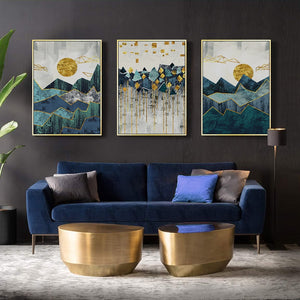 Mountain and Sun Art Print on Canvas