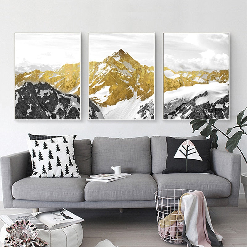 Snow Mountain Art Print on Canvas