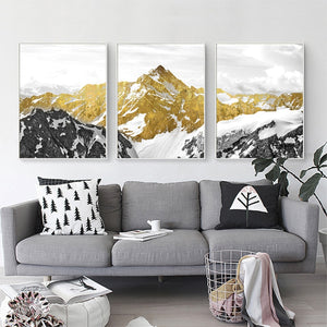 Snow Mountain Art Print on Canvas