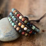 Natural Stone Leather Bracelet S2