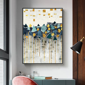Mountain and Sun Art Print on Canvas
