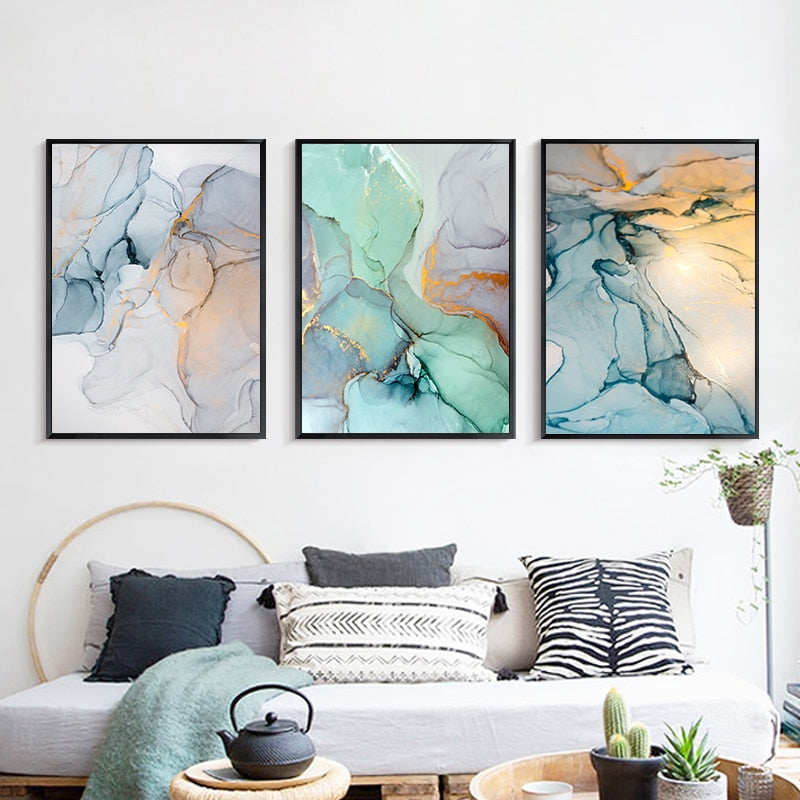 Abstract Watercolor Art Print on Canvas
