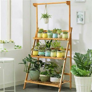 Bamboo Plant Pot Stand for Indoor and Outdoor SKU 35002