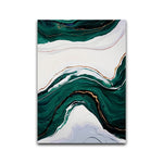 Abstract Green and White Art Print on Canvas