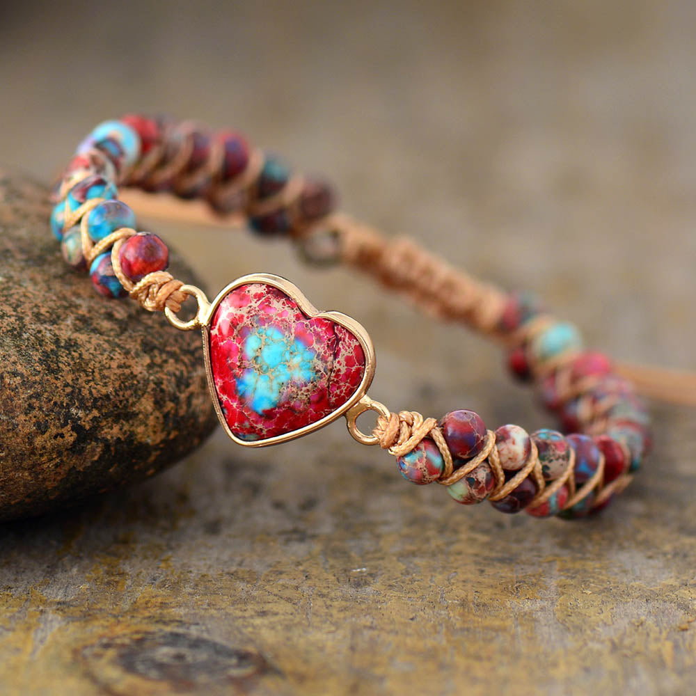 Natural Stone Bracelet Heart Shape