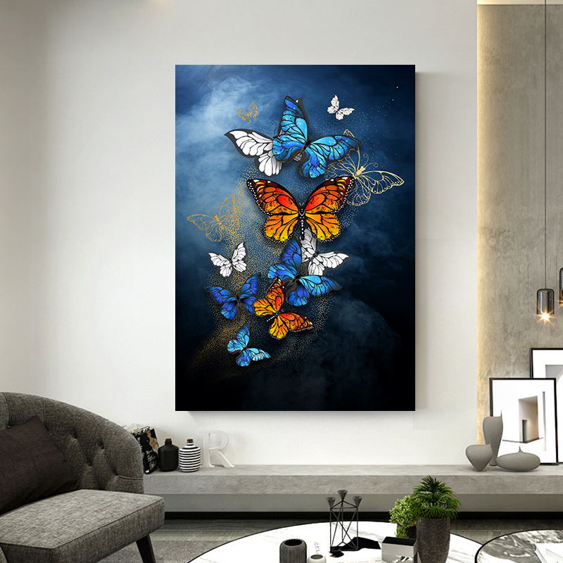 Butterflies in Wonderland Art Print on Canvas