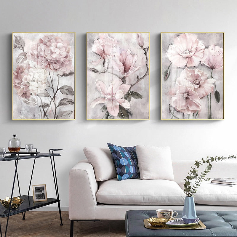 Pink Flower Art Print on Canvas