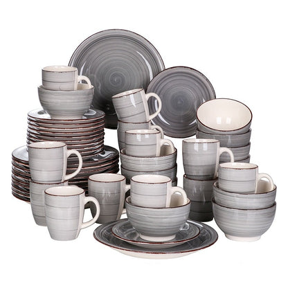 Grey Stoneware Ceramic Dinnerware Set for 4 8 12 SKU 70024