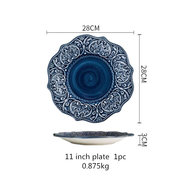 Luxury Baroque Ceramic Dinnerware Set for 1 2 4 SKU 70082