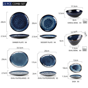 Red Stoneware Ceramic Dinnerware Set 23 Pieces SKU 70006