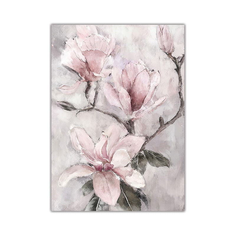 Pink Flower Art Print on Canvas