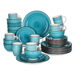 Blue Ceramic Dinnerware Set 16 32 48 Pieces 70010